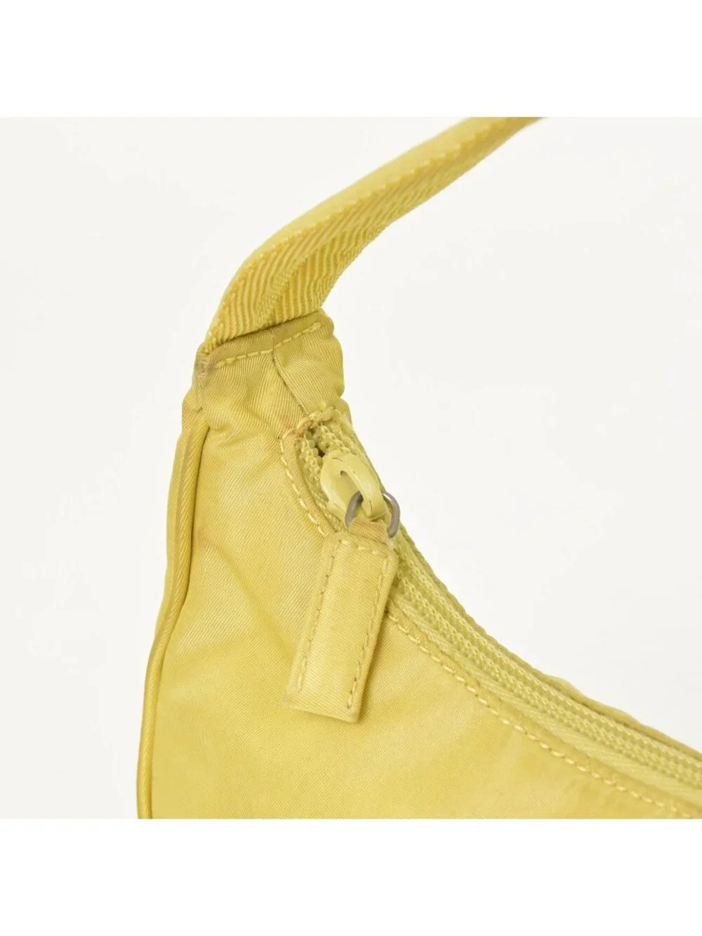 Prada Hand Handbag Mini Andbag Pouch Nylon Yellow